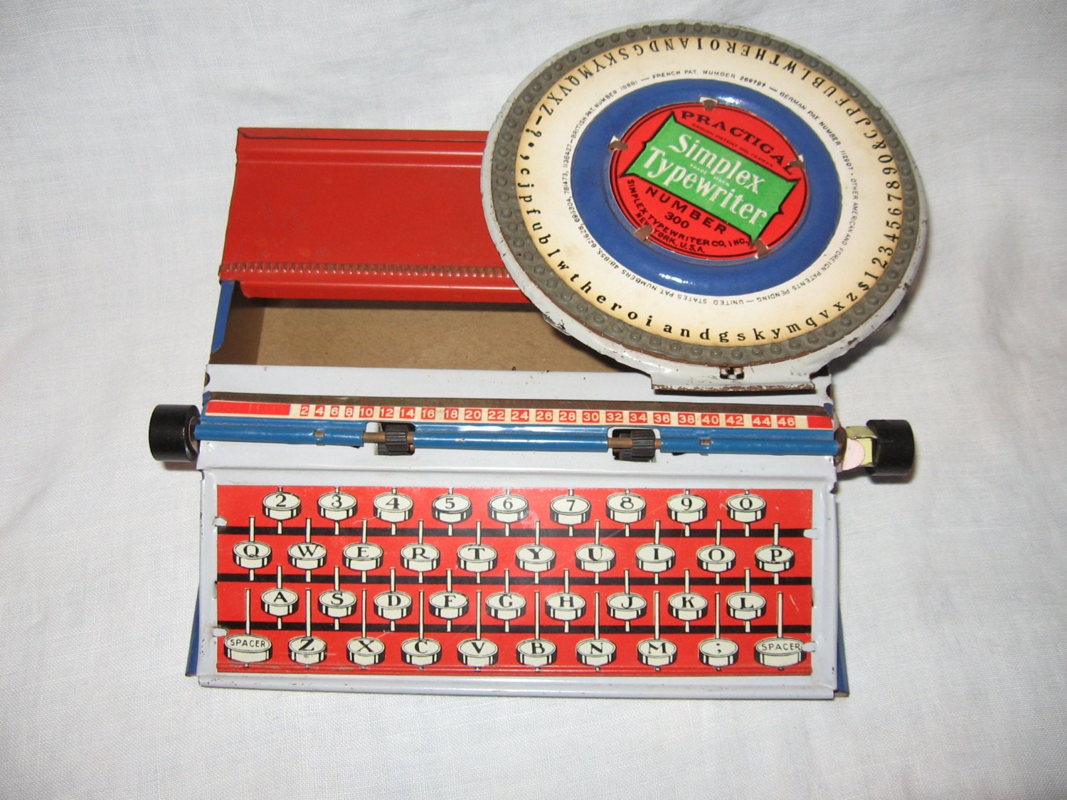 Vintage Tom Thumb JUNIOR Child's Toy Typewriter Red