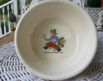 Vintage Antique Tom Tom the Pipers son bowl child cereal