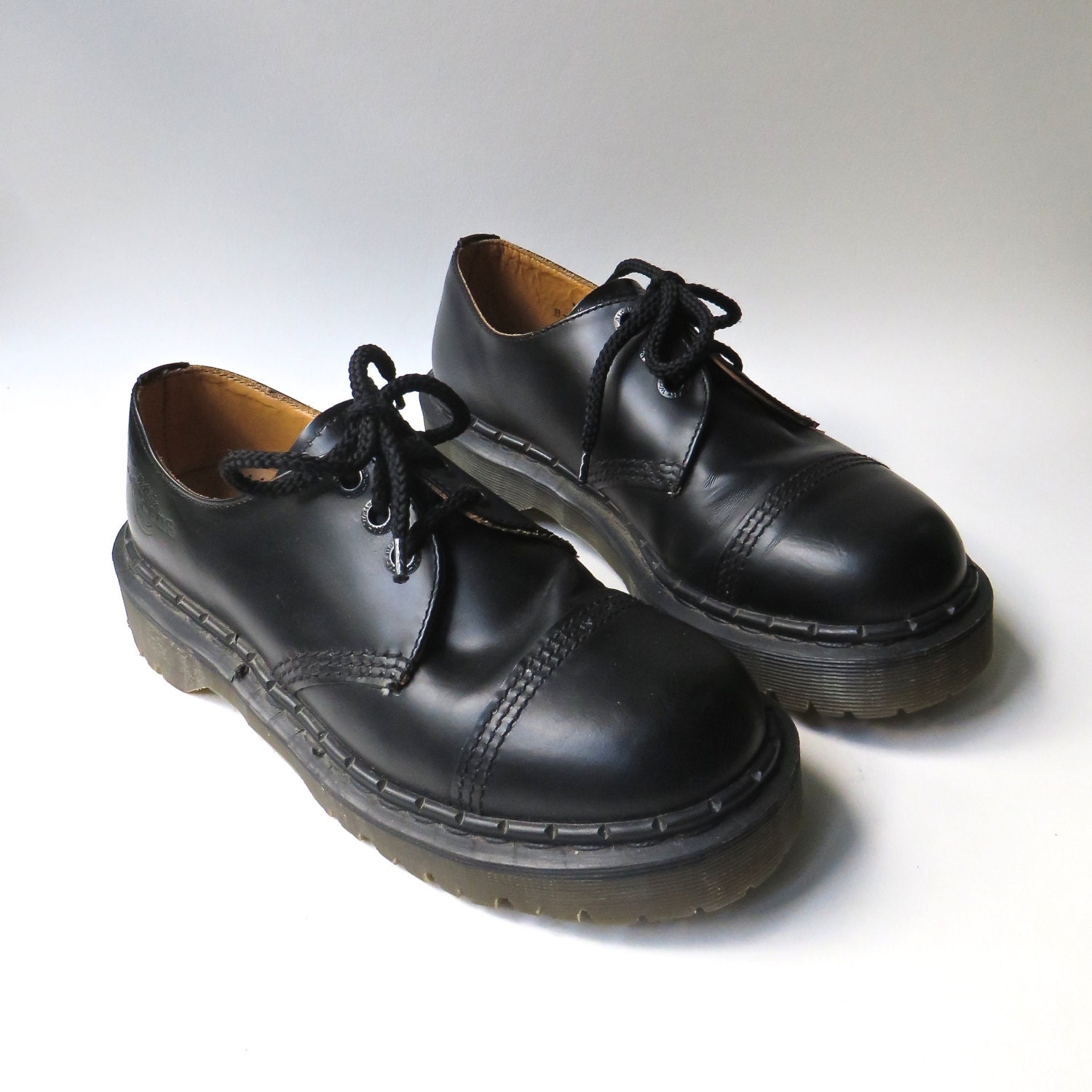 vintage Doc Martens Black Leather Oxford Shoes / Made in