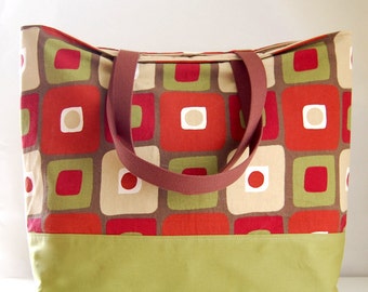 Terracotta Mod XL Extra Large BIG Tote Bag / Beach Bag - Ready to Ship