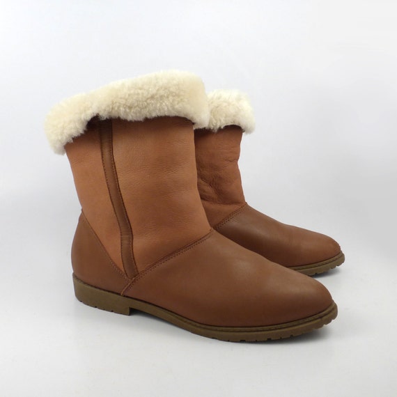 Shearling Boots Vintage 1980s Danexx Women's size 8 1/2