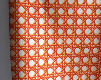 Orange mod mid century modern fabric yardage - 2 yds brushed twill for ...