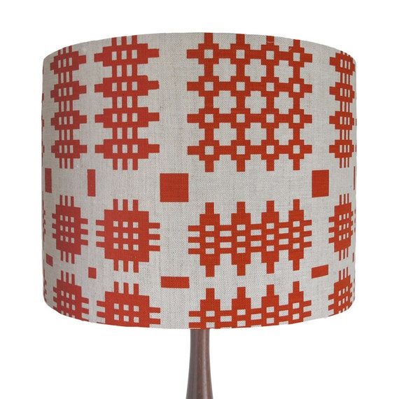 Welsh Blanket Chunky Pattern Linen Lamp shade by PerisandCorr