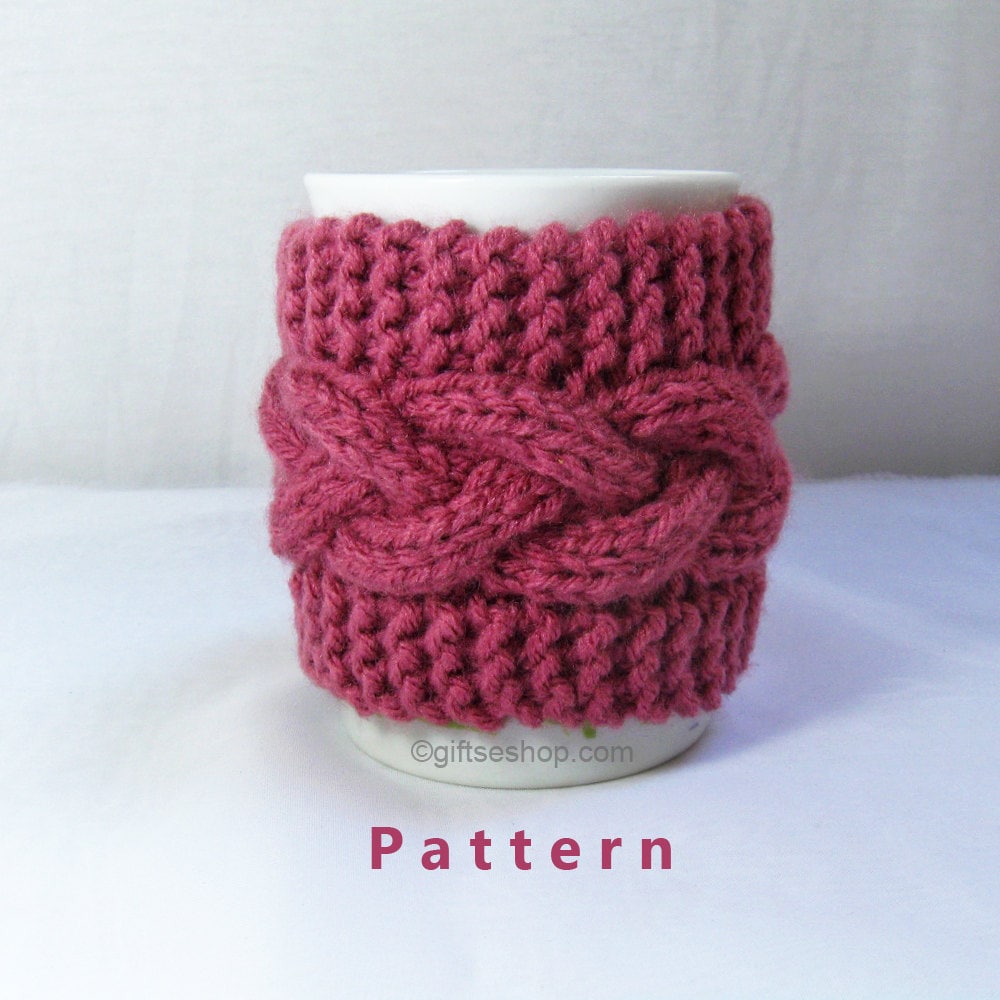 Cabled Cup Cozy Knitting Pattern Coffee Mug Cozy Pattern PDF