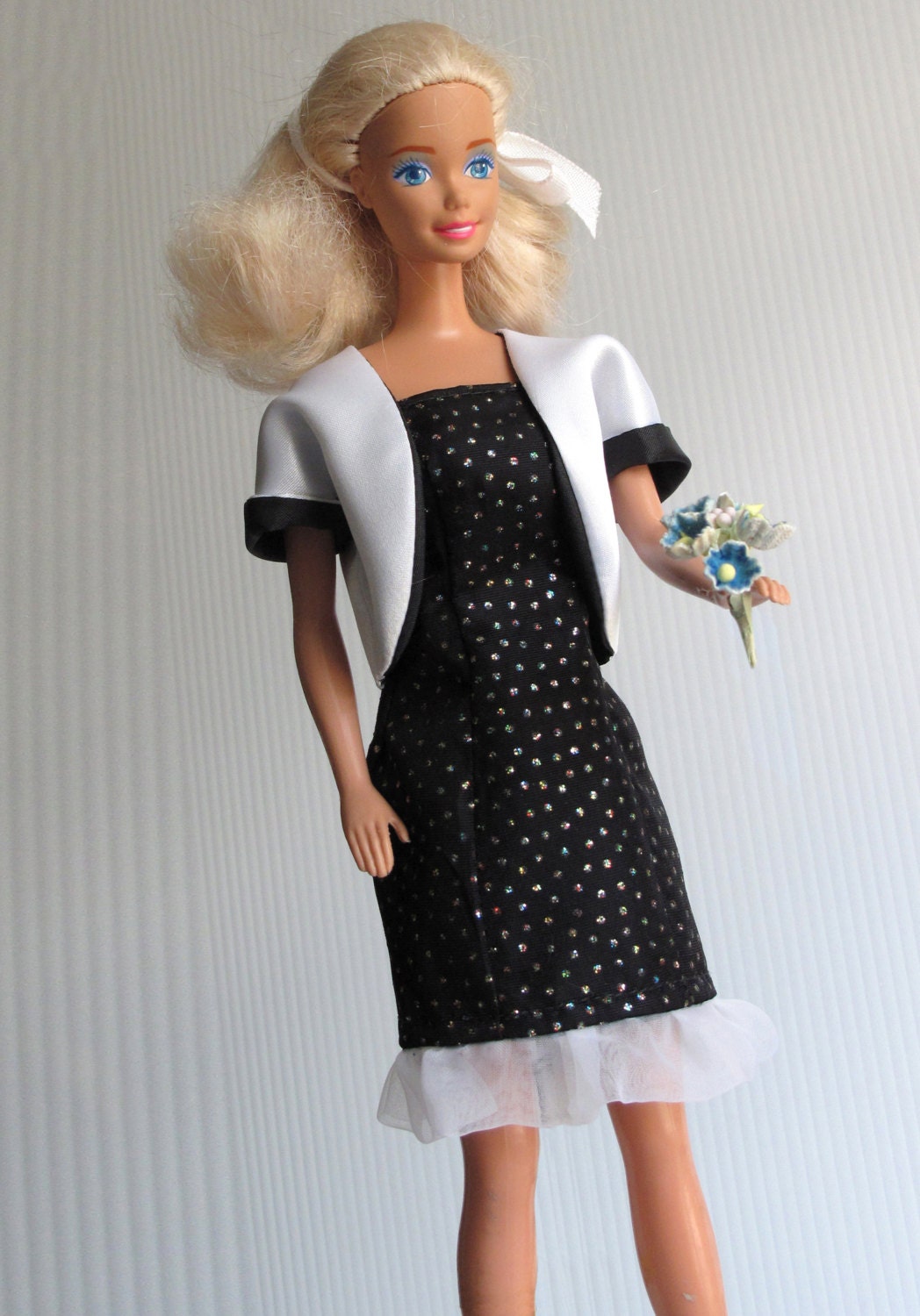 Barbie Black Dress White Jacket