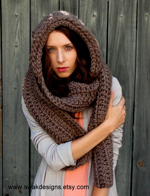 Womens hooded scarf