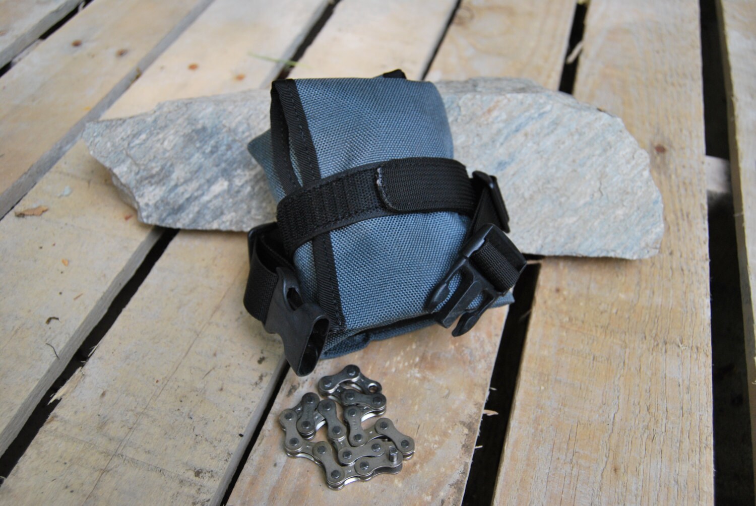 Bicycle Tool Roll Saddle Bag Three Pocket