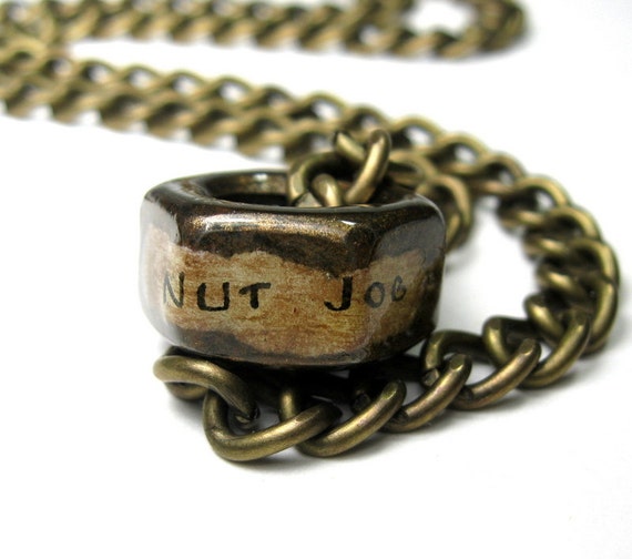 Nut Job Industrial Chic Hex Nut Necklace Metal by jewelrybyNaLa