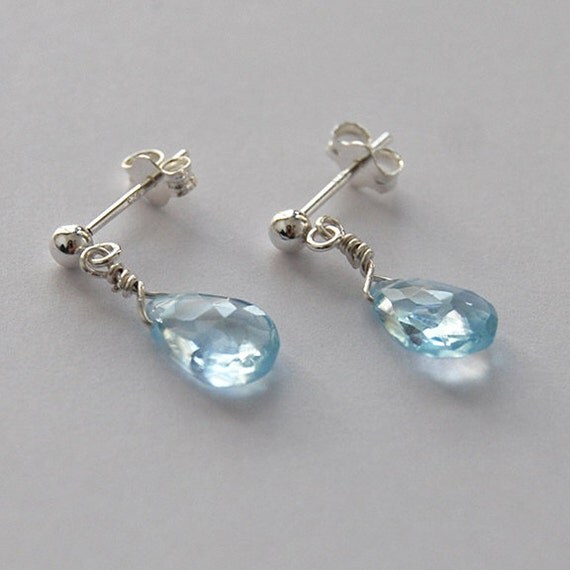 Real aquamarine earrings Clearance