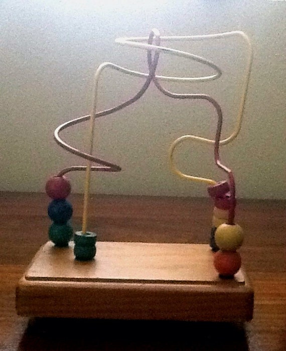 Vintage Wood Bead and Wire Maze Toy by ContemporaryVintage on Etsy