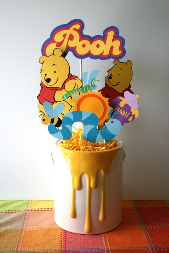 Winnie the Pooh centerpiece/bouquet perfect for a Birthday or any occasion including a honey pot.