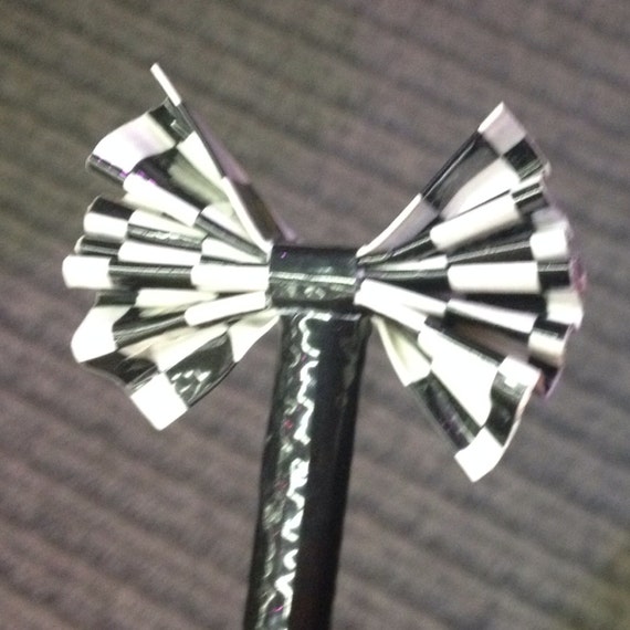 Items similar to Black and White Checker Checkered Duck Duct Tape Bow