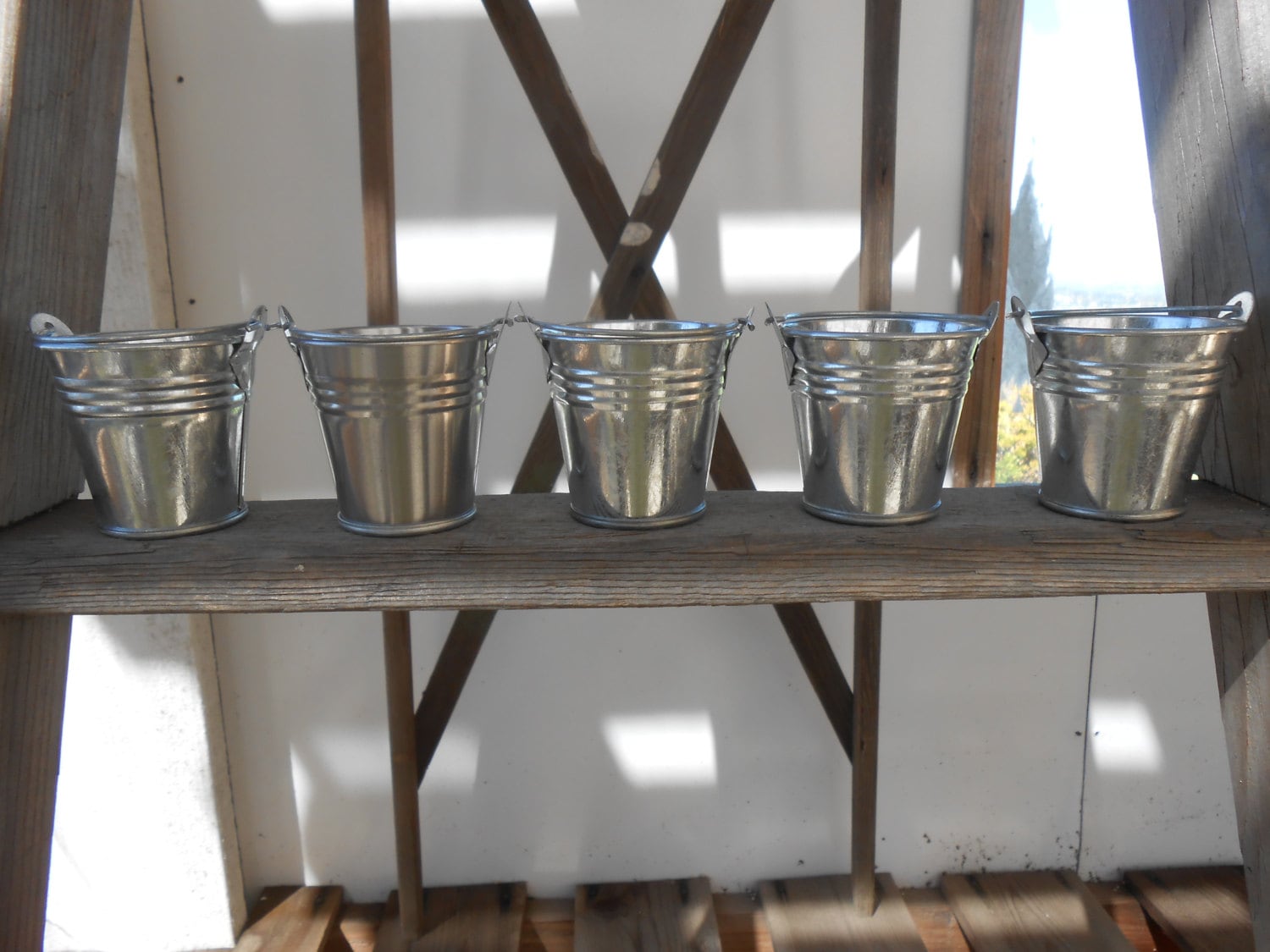 10 Mini Silver Tin Metal Pails Favor Size DIY by SucculentsGalore