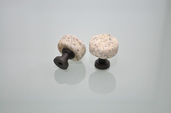 Tumbled Reclaimed Granite Cabinet Knob Set - Ready to Ship