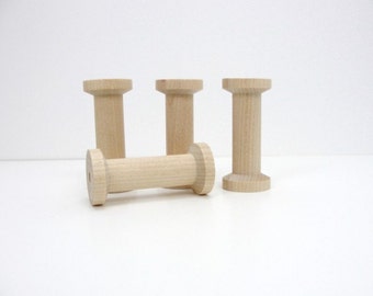 Wooden spool 2.75" tall set of 4, wood spools