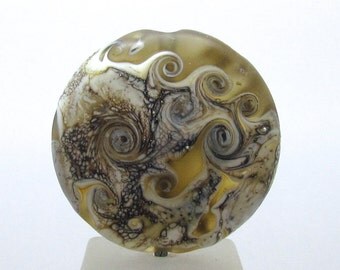 Organic Lampwork Lentil Bead, SRA Lampwork Focal Bead, Glass Focal Bead, Shard Beads, UK, SRA, FHFteam