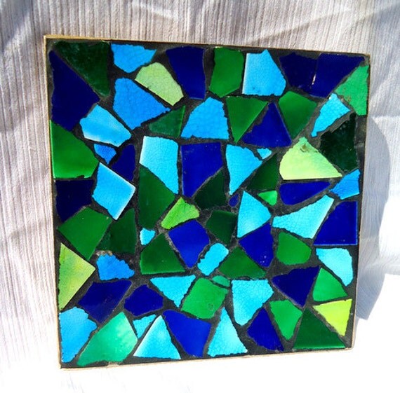 Mid Century Mosaic Tile Coffee Table Tray