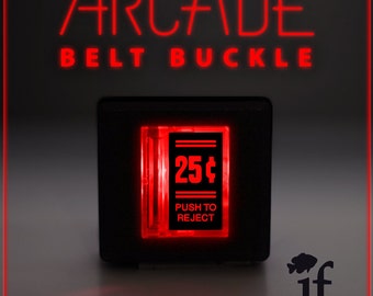 Arcade Belt Buckle... that lights up - 25 Cent Double Lines