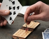 Travel Cribbage Board - Leather Travel Game