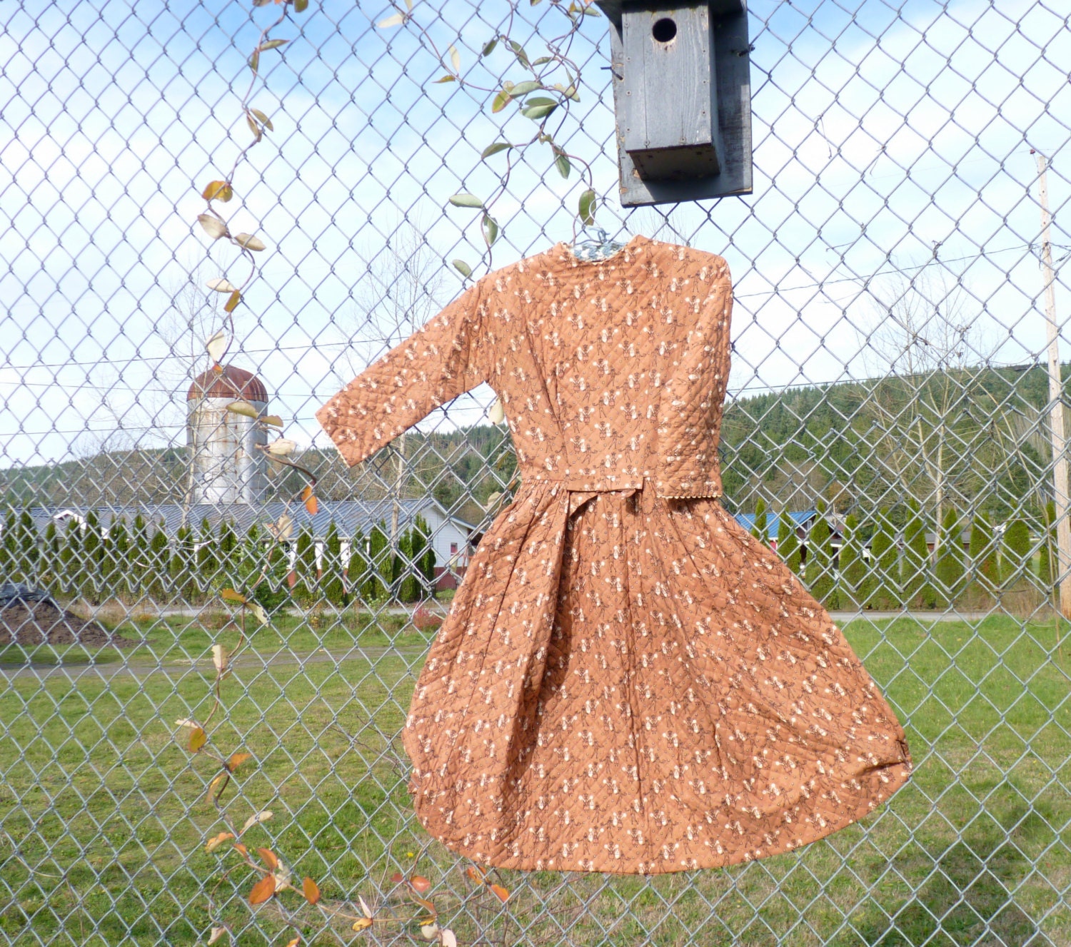 Quilted Cotton Dress 1950s by TokulRoadVintage on Etsy