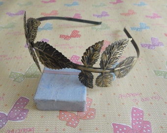 6pcs Metal Headbands 5mm bronze color with bent end with flower
