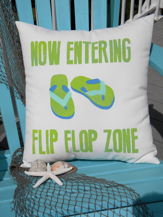 Outdoor pillow FLIP FLOP ZONE cushion 17x19 hand