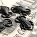 Scarab beetle links,18mm connector, dark antiqued brass (4 black scarabs) aged black patina, goth gothic, nickel free, bug charm