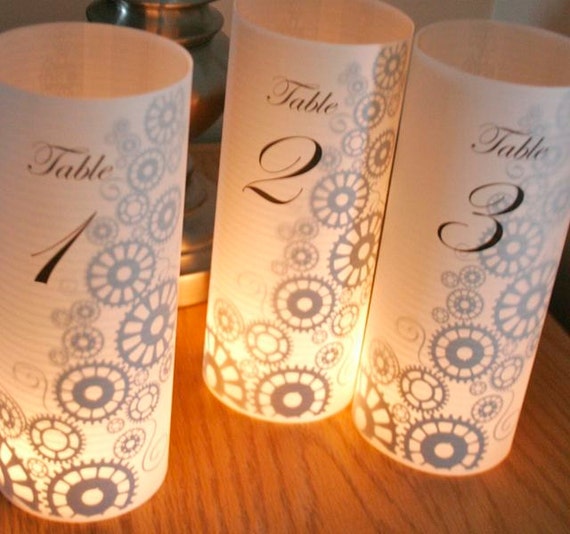  Steampunk Table number Luminaries for centerpieces