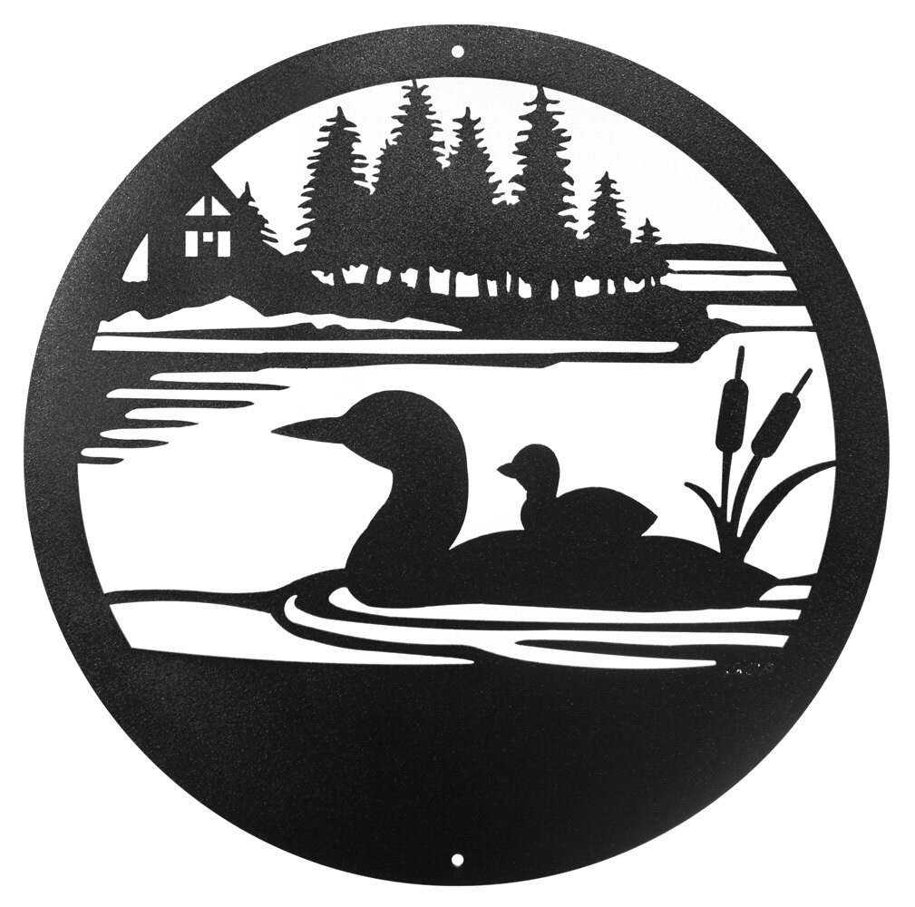 Hand Made Loon Duck Scenic Art Wall Design NEW