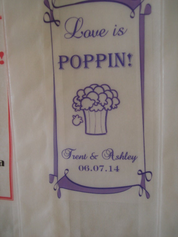 50 Personalized Popcorn Bags for Popcorn Buffet, Birthday Party ...