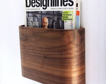 Magazine Rack - Wall hung wooden magazine holder