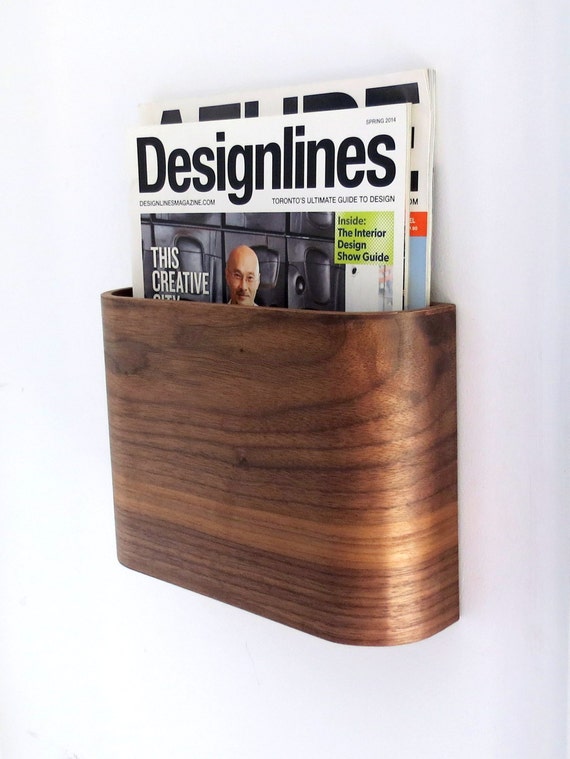 Magazine Rack - Wall hung wooden magazine holder