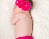 Hot Pink Chiffon Bloomer Set-Diaper Covers-Chiffon Bloomers with Matching Hot Pink Headband Il_170x135