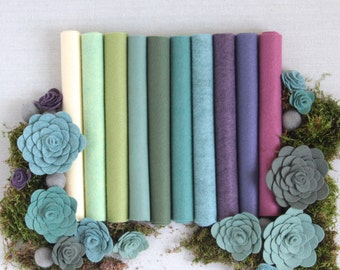 Wool Felt // Sweet Succulents // Felt Succulents, Merino Wool, Felt Plants, Felt Flowers, Succulent Palette, Garden Felt Kit, DIY Succulents