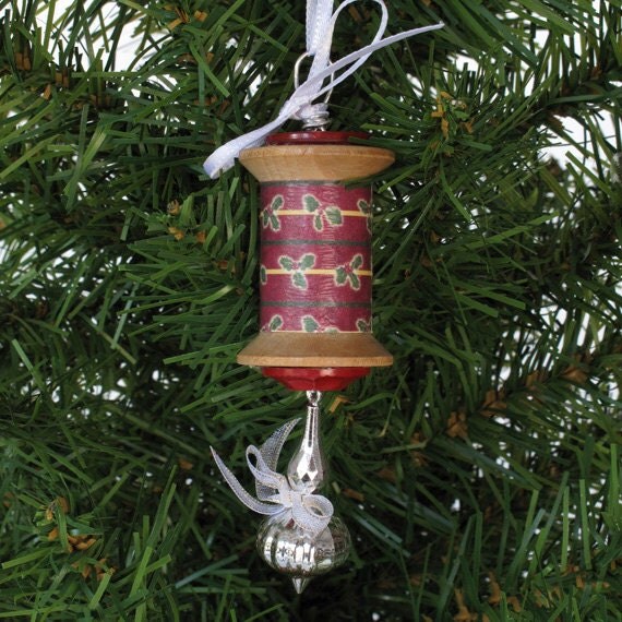vintage wooden spool christmas ornament vintage wooden spool christmas ornament