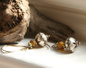 Earrings / Amber Earrings / Dangle Earrings / Cowgirl Earrings / Rustic Earrings / Earthy Earrings / Woodland Earrings