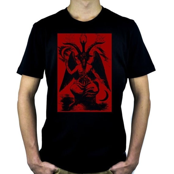 Red Original Baphomet By Eliphas Lévi Men's Short Sleeve