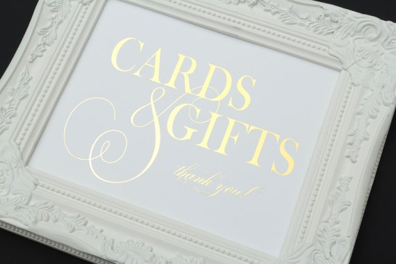 Cards and Gifts - 8 x 10 GOLD FOIL Wedding Sign or Table Sign by Flair Designery Il_570xn