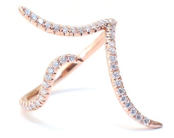 White gold diamond knuckle ring