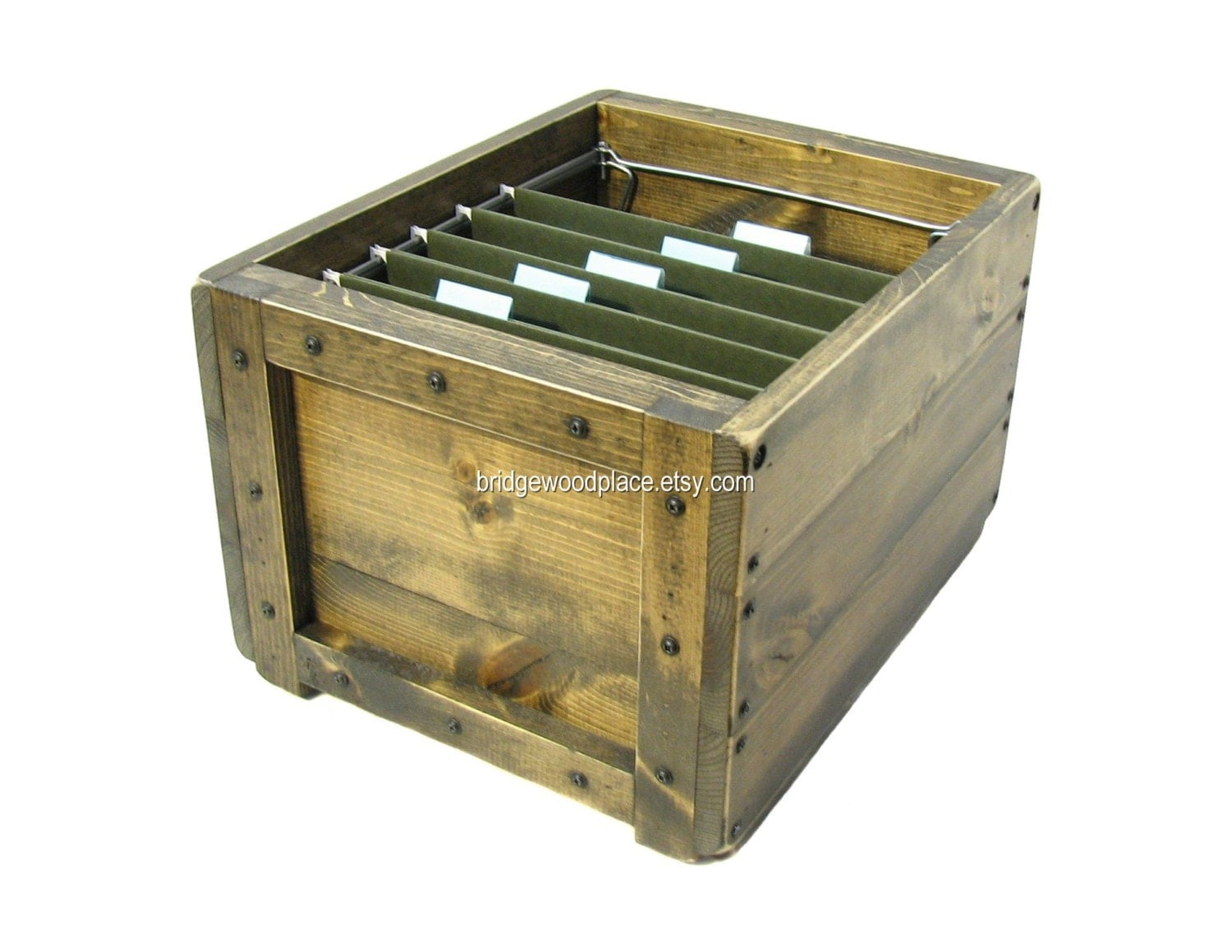 Filing Sytem Wood Crate Wood Filing Box Office by BridgewoodPlace