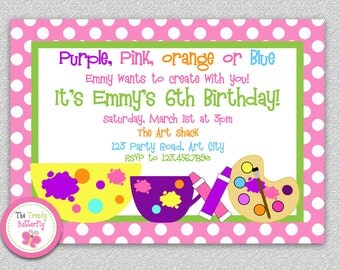 Color Me Mine Birthday Invitations 5