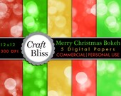 75% Off Sale Digital Paper Pack Christmas Bokeh Papers Digital Bokeh Background Bokeh Digital Paper Christmas Digital Paper Scrapbook Papers Il_170x135