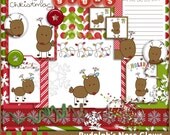 Sale Christmas Digital Paper Christmas Digital Scrapbook Kit Christmas Tag Christmas Paper Rudolph's NoseGlows Christmas Card Craft Supplies Il_170x135