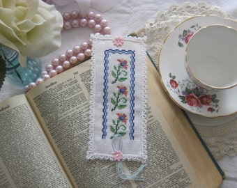 Victorian Lace Clover Cross Stitch Book Mark-Free Shipping