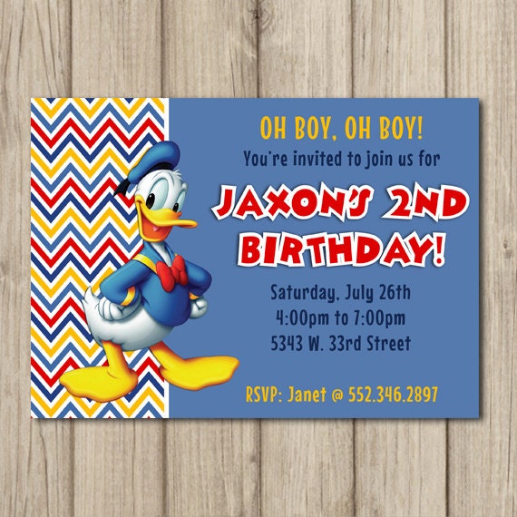 Donald Duck Invitations 3