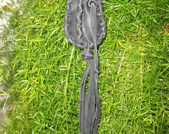 Sale Hand laced Black Deerskin Little Dittle Bag Pouch Coin Purse Medicine Bag