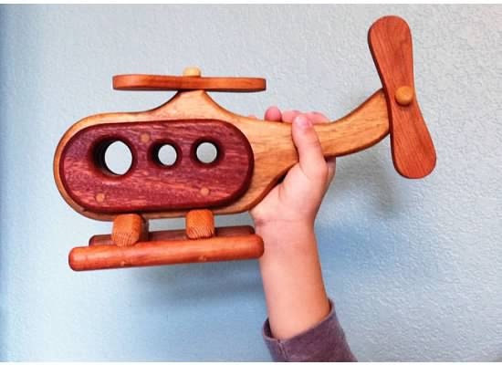 Wooden Toy Helicopter by asummerafternoon on Etsy