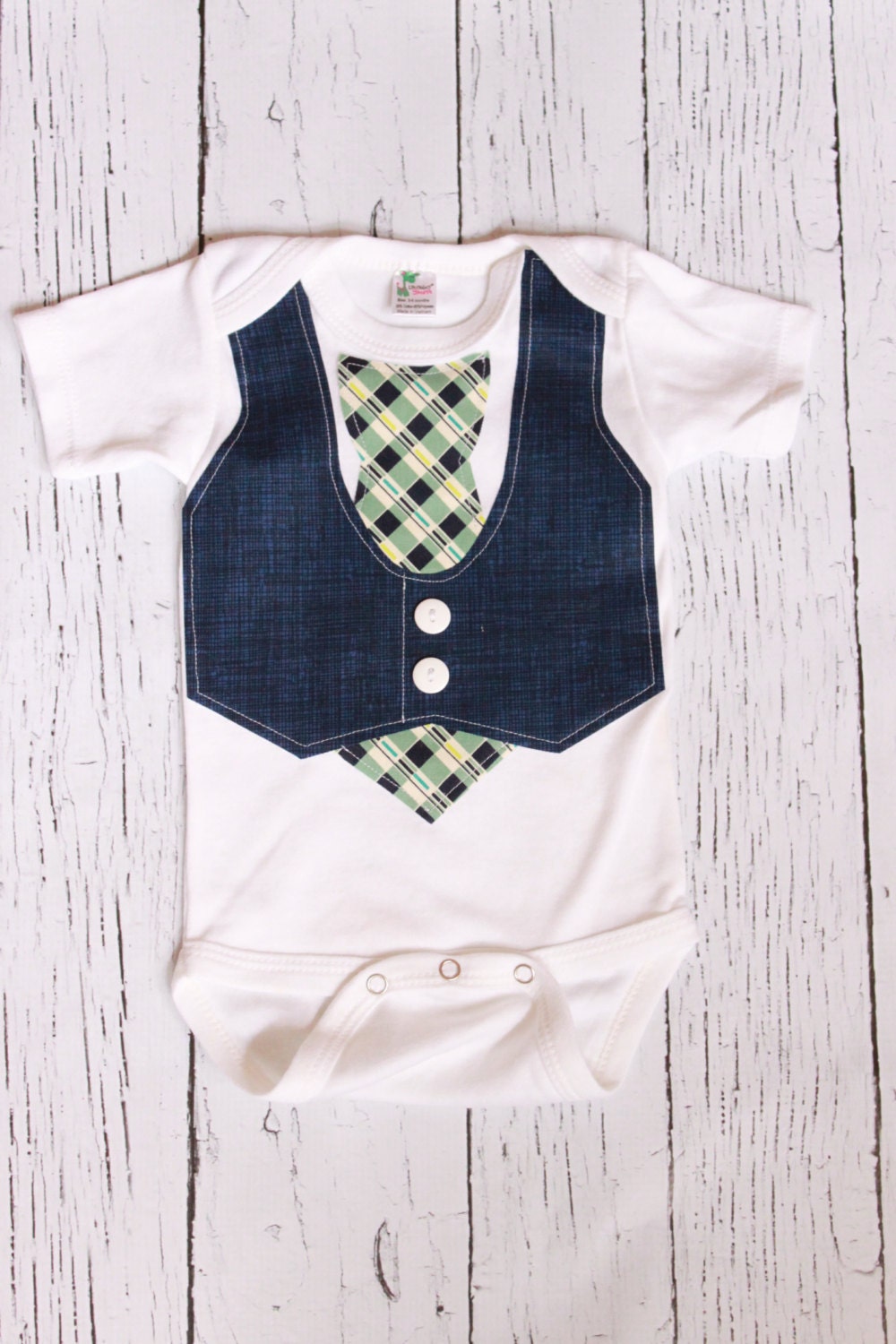 Baby Wedding Outfit // vest onesie// Baby Boy by CodyandKait