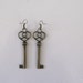 Steampunk Brass Key Earrings // Key Jewelry // Key to my Heart // Girlfriend, Sister, Friend //