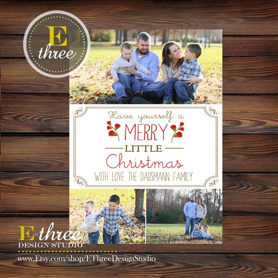 Printable Rustic Christmas Card Photo Holiday Card Rustic